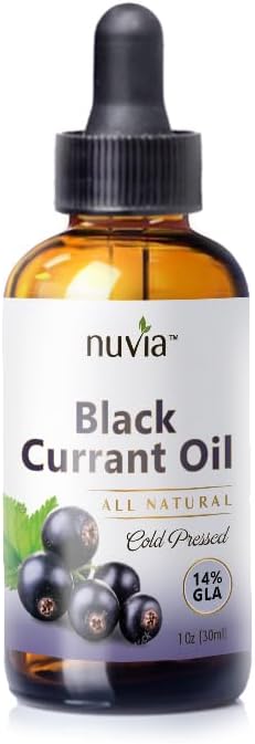 Black Currant Oil- 100% All Natural, Cold Pressed, Naturally Rich in Omega 3 and 6 Essential Fatty Acids; 1oz