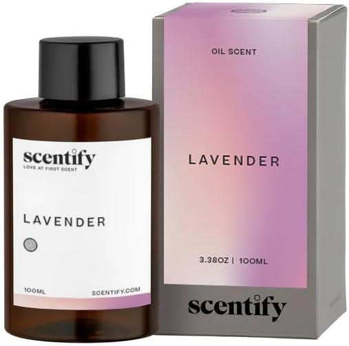 Scentify Lavender Musk Aroma Oil Refill Scent for Oil Diffusers - Bergamot, Vanilla, Cedarwood Scents - Luxurious Relaxing Aromatherapy Diffuser Fragrance 100ml, 3.38 oz