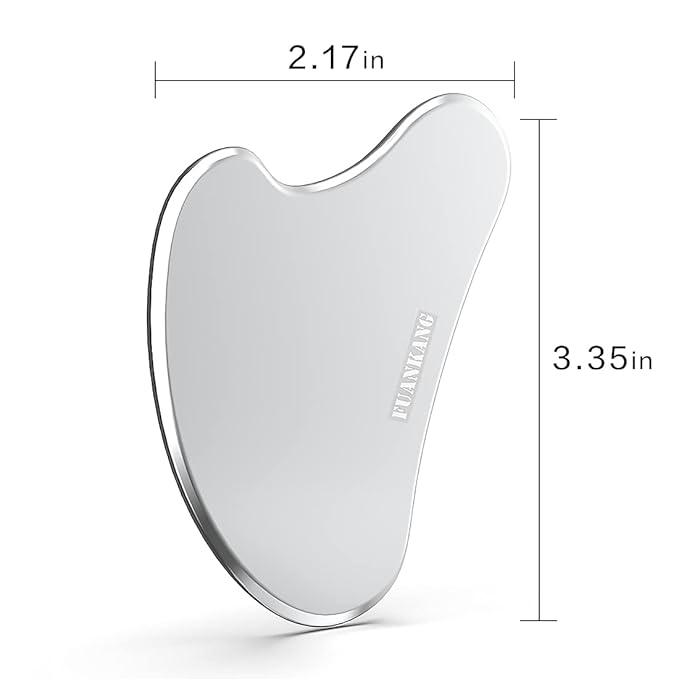 Gua Sha Facial Tools with Travel Pouch Stainless Steel Scraping Massage Tool for Face