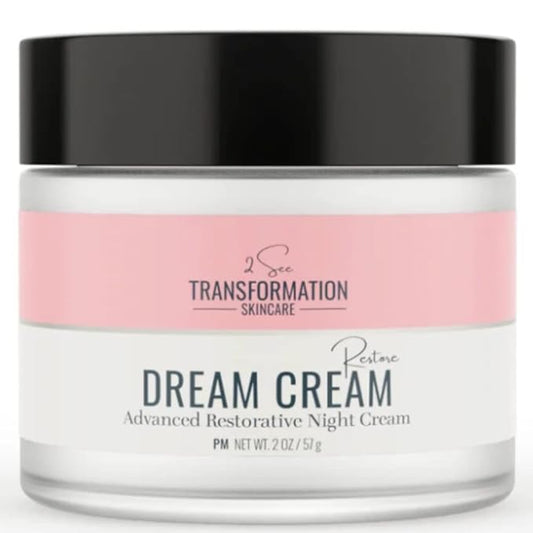 Dream Cream Menopause Skincare Night Cream - Wake Up Rested + Restored with Hyaluronic Acid, Niacinamide, Peptides, Melatonin and Magnesium. Overnight Face Mask by 2 See Transformation