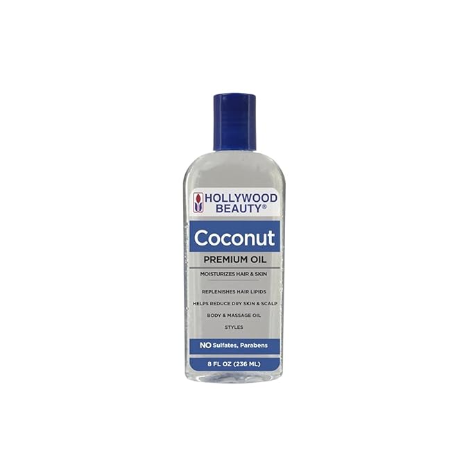 Hollywood Beauty Coconut Oil Moisturizes Hair & Skin 8 Oz,Pack of 2