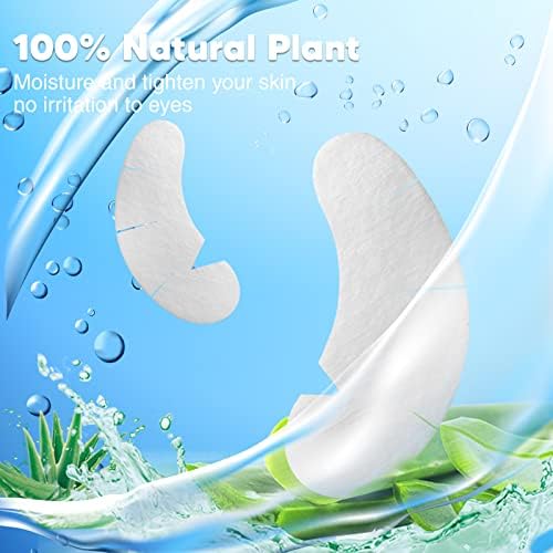 100 Pairs V-Shaped 100% Natural Eyelash Extension Under Eye Gel Pads Kit, Hydrogel Eye Patches with Collagen & Aloe Vera, Eyelash Extension Supplies Tools, Lash Tech Supplies