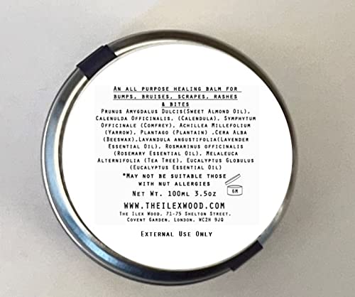 The Ilex Wood - Herbal Salve Gift Set for skin irritation, scrapes, bites, stings soothes skin, eczema, chapped hands. 3 x 100ml. Handmade, 100% Natural, Cruelty Free, Plastic Free.