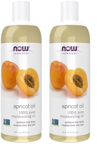 NOW Solutions, Apricot Kernel Oil, Hair Moisturizer, Rejuvenating Skin Oil, Softens Fine Lines, 16-Ounce (Pack of 2)