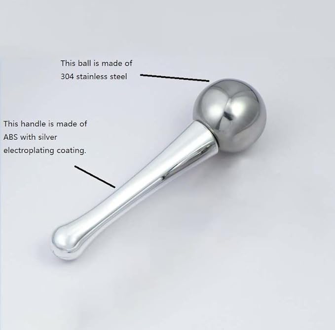 @ PLATINUM Stainless Steel Rotating Ice Globe for Face and Eye Area - Cooling and Warming Roller with Gel - Cryo Eye Roller