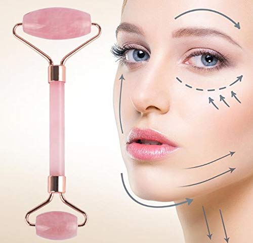 Jade Roller for Face –Rose Quartz Face Roller and Gua Sha Set for Skincare,Und #11