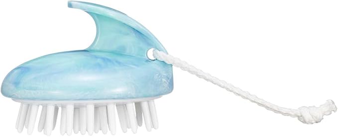 Shampoo Massager Brush, Scalp Massager and Exfoliator Features Soft Bristles to Aid in Dandruff Relief, Increase Circulation, Stimulate Hair Growth for Healthy Looking Hair (Blue Marble)
