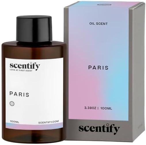 Scentify Paris Aroma Oil Refill Scent for Oil Diffusers - Berry, Floral, Amber, Powdery Scents - Luxurious Relaxing Aromatherapy Diffuser Fragrance 100ml, 3.38 oz