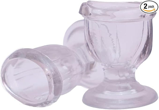 Glass Eye Wash Cup - Clean and Healthy Eyes | Soothing Relief from Irritants, Dust, Dry Eyes | Set of 2 Cups with Eye-Shaped Rim for a Snug Fit