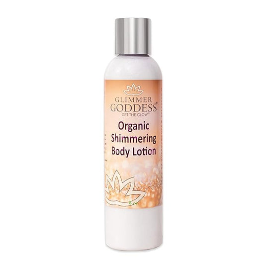 GLIMMER GODDESS Organic Body Lotion - Medium Level 2 Diamond Shimmer, 8 oz