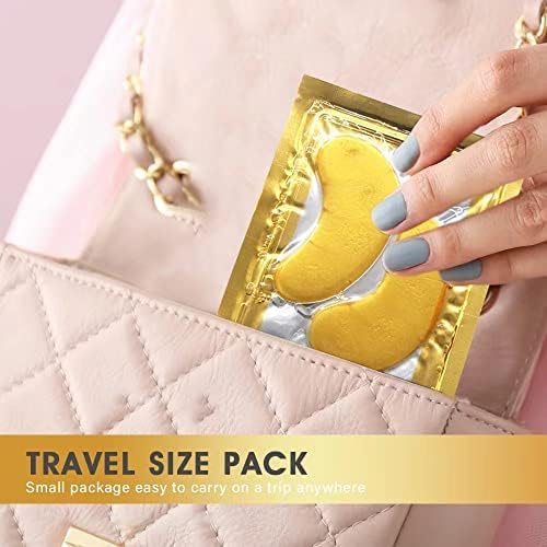 24K Gold Under Eye Patches for Dark Circles & Puffiness – Korean Masks for Bags & Fine Lines – Hydrating Eyes Bag Treatment for Men & Women – Collagen Eye Mask for Wrinkles & Tired Eyes