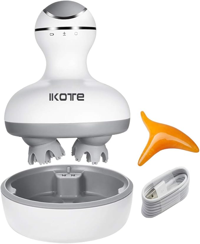 Electric Scalp Head Massager, IPX7 Waterproof Rechargeable Head Massager for Stimulating Hair Growth, Deep Clean, Blood Circulation and Stress Release