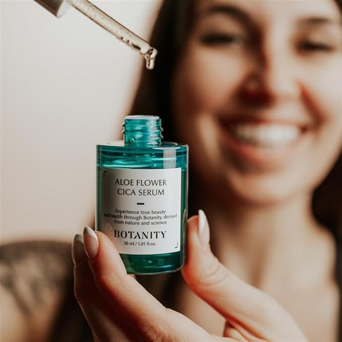 Aloe Flower Cica Serum, 1.01 fl. oz. (30ml), Korean Calming Glow Serum, Rapid Soothing & Moisturizing, For Sensitive Skin