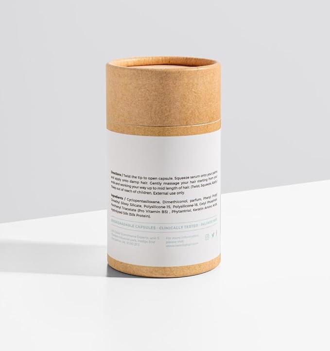 Remilia Hair Serum for Frizzy and Damaged Hair – Keratin, Silk Protein & Vitamin B5 – 30 Capsules – Anti-Frizz, Repair & Smooth Finish