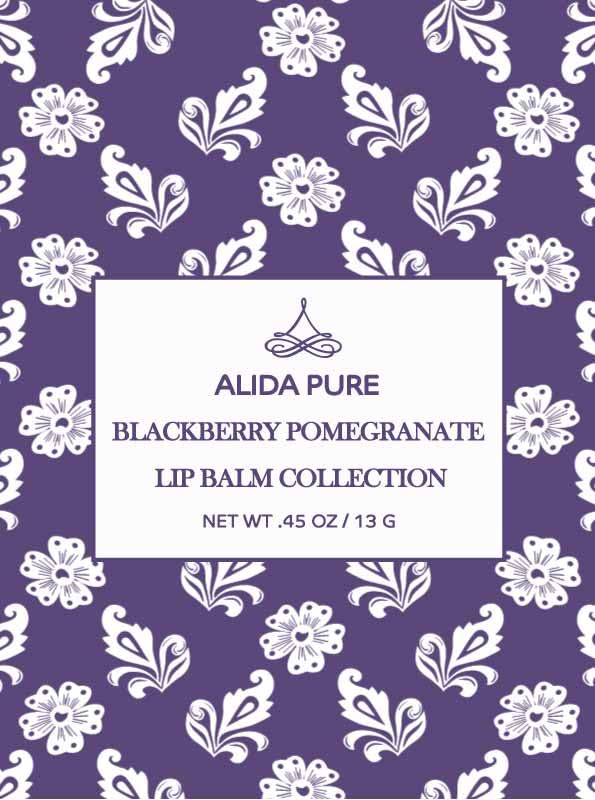 Blackberry Pomegranate Lip Balm Collection, Vegan Lip Balm Set, Beeswax Free, with Avocado Oil, Organic Jojoba Oil, and Vitamin E, Natural Moisturizer for Dry, Chapped Lips, 3 Tube Set