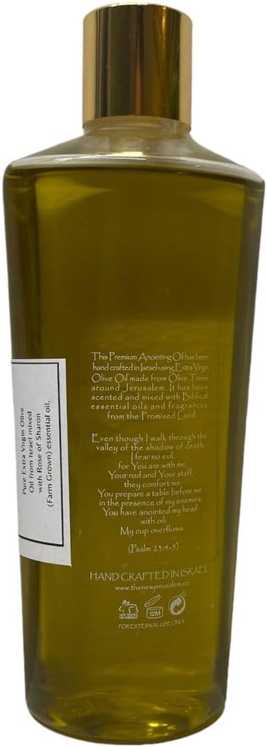 Rose of Sharon Anointing Oil Hand-Crafted in The Messiah's Holy Land - Pure Natural Ingredients, Extra Virgin Olive Oil & Essential Oil - for Temple Incense, Ceremony, Spiritual Use - 8.45 Fl Oz