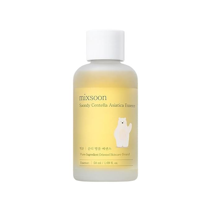 mixsoon Soondy Centella Asiatica Essence Instant Hydrating & Soothing Essence for Irritated, Sensitive Skin for Korean Skincare For Glass Skin-Jeju Island Cica Extracts (1.69 Fl. Oz(Pack of1))
