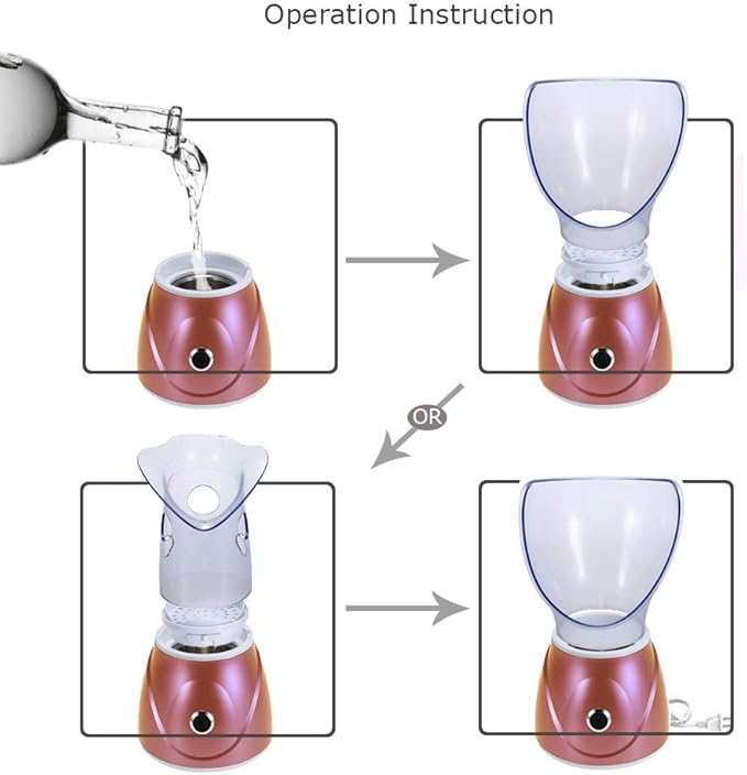 Hann Facial Steamer Professional Sinus Steam Inhaler Face Skin Moisturizer Facial Mask Sauna Spa Steamers with Aromatherapy Diffuser Humidifier Function (Pink)