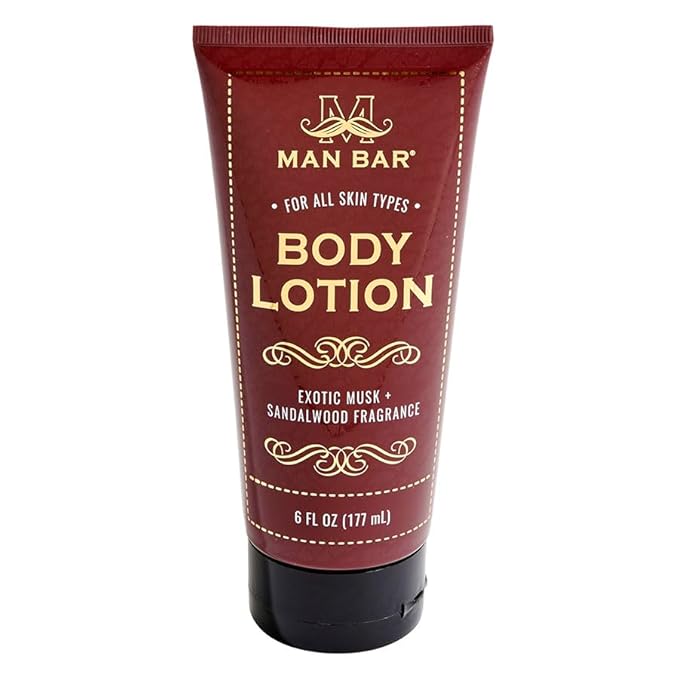 San Francisco Soap Company Man Bar Body Lotion - Exotic Musk & Sandalwood (6 oz) | Long Lasting | Created with the Man in Mind |