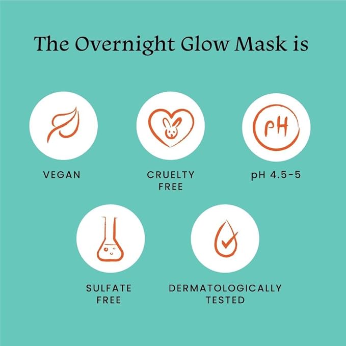 Foxtale The Diva Overnight Glow Mask, 4% Glycolic Acid, 3% Lactic Acid, 30 Second Salon like Brightening Facial for Clear, Smooth & Soft Skin, Men & Women - 1.05Oz