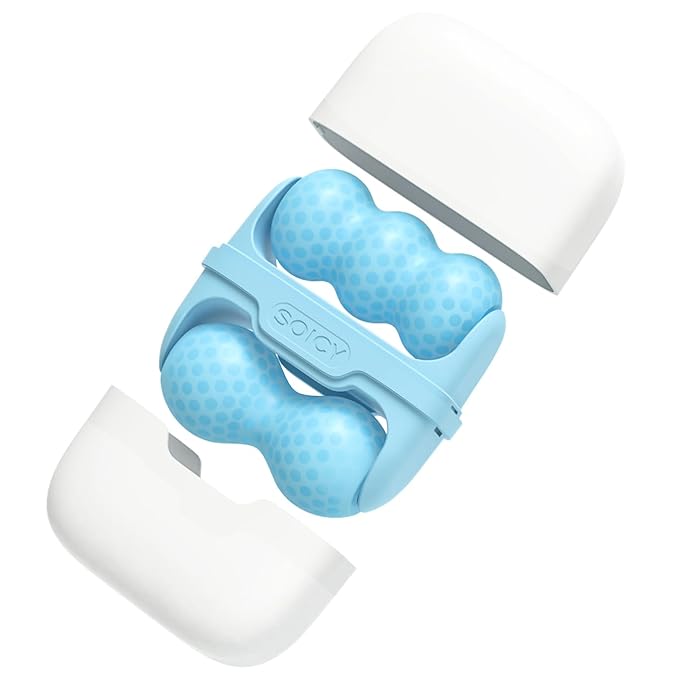 Ice Roller for Face, Double Ended Facial Ice Roller with Travel Case, Facial Skin Care Tools with 2 in 1 Roller, Cryotherapy Ice Roller Massager to Relieve Migraine Pain, Eye Puffiness, Redness, Pain