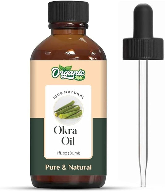 Okra (Abelmoschus Esculentus) Oil | Pure & Natural Carrier Oil for Massage, Skincare & Hair Care - 30ml/1.01fl oz