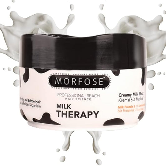 Morfose Professional Hair Mask for Dry, Damaged, or Brittle Strands 16.9 Fl oz (Milk Therapy)