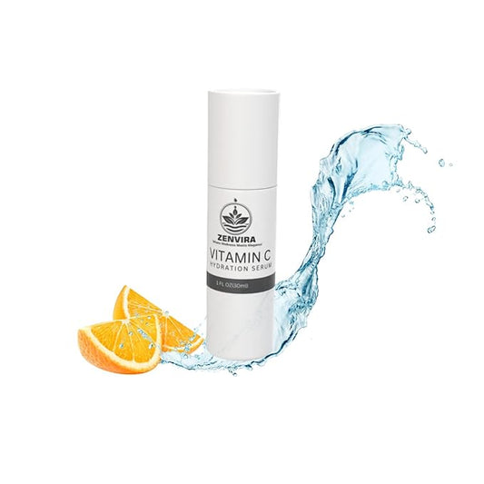 Super Vitamin C serum by Zenvira for Mature Skin – Made in USA, Anti-Aging with Hyaluronic Acid & Vitamin E – Hydrates, Firms, Brightens – Targets Wrinkles, Age Spots, Fine Lines – 1 fl oz