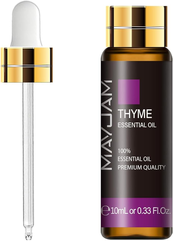 Thyme Essential Oil, MAYJAM 10ML/0.33FL.OZ Premium Thyme Oils for Soap Candle Making, Diffuser, Bedroom, Living Room, Office