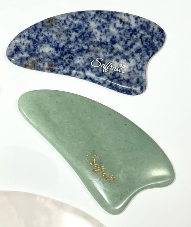 Handmade Saffron Skincare Gift Set, 5pc including Saffron Soap, Bamboo Soap Dish, Saffron Scrub, Saffron & Rose Facial Toner, Facial Oil, & Gua Sha