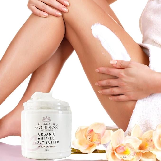 GLIMMER GODDESS Organic Body Butter - 8oz (Evening Snow)