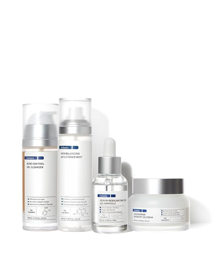 131 Daily Routine Set for Face - Acne Control, Optimal pH Balance - Skin Care Set