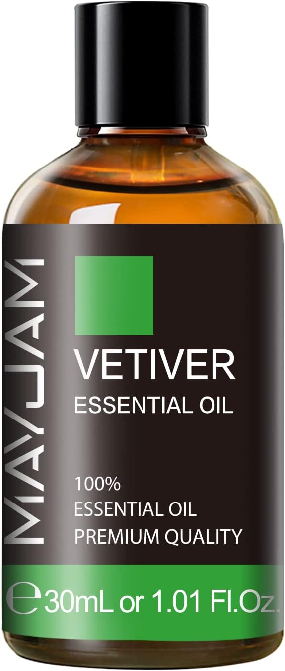 Vetiver Essential Oil 30ML, Pure Vetiver Oil Essential Oils for Aromatherapy, Candles, Soaps(1.01FL.OZ)