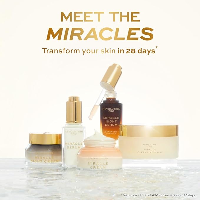 Revolution Pro Miracle Night Cream, Overnight Face Cream, Helps to Smooth & Plump Skin with Retinol & Vitamin E, 1.69 oz