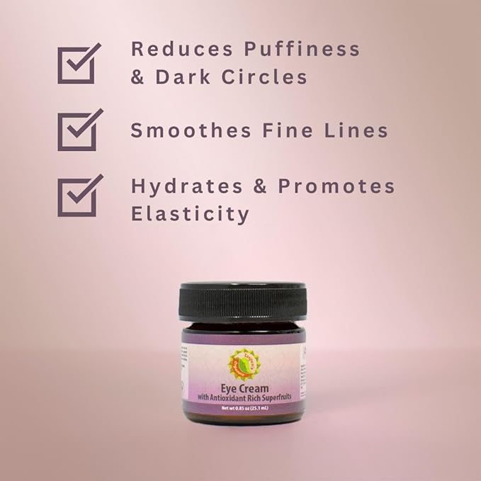 Taspen's Organics Hydrating Eye Cream with Super Fruits- for Dark Circles, Puffiness & Fine Lines - Brightening & Firming - Cruelty-Free
