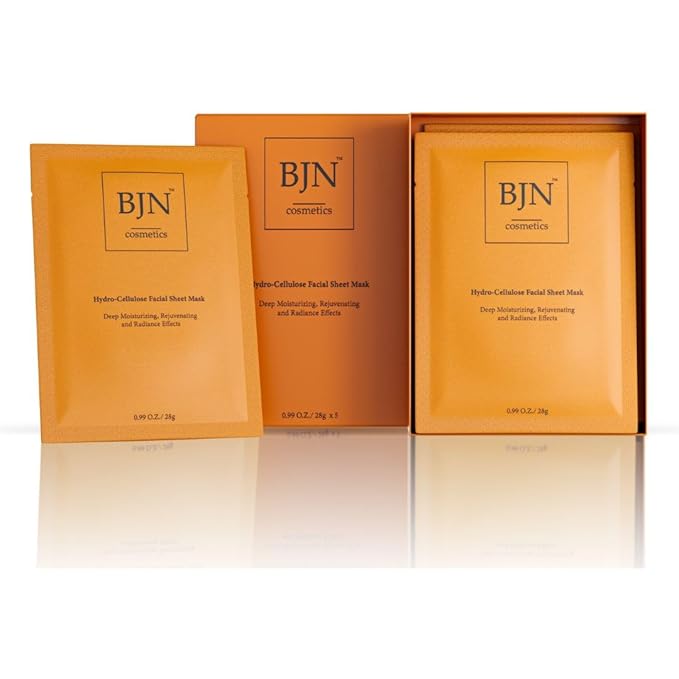 Luxury (5pack) Hydro Cellulose Lotion Facial Sheet Masks for Skin Care & Beauty - Natural Ingredients for Deep Hydration, Moisturizing, Rejuvenation, and Radiance