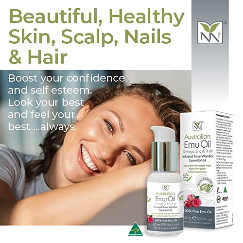 Y-Not Natural Ultra Pure Australian Emu Oil - Luxury Emu Oil 60 mL - Free Range Aboriginal Omega 3, 6 & 9 Infused with Rose Wardia - The Ultimate Moisturizer for Skin, Hair, Nails, and Scalp