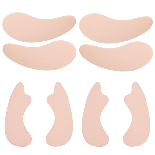 Reusable Eye and Smile Line Patches - 4 Pairs Silicone Under Eye Patches and Nasolabial Folds Patches, Reusable Eye Mask, Silicone Wrinkle Patches for Eye Lines & Smile Lines Treatment, No Adhesive