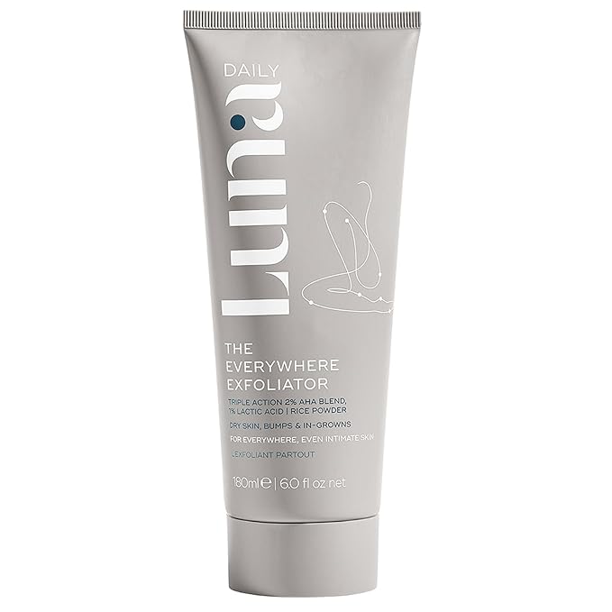 Gentle Body Exfoliator | Hydrating Acid-Based Scrub for Women | With Glycolic Acid, Lactic Acid, Rice Powder & Vitamin E | Smooths, Softens & Evens Tone | pH-Balanced & Vegan, 180ml