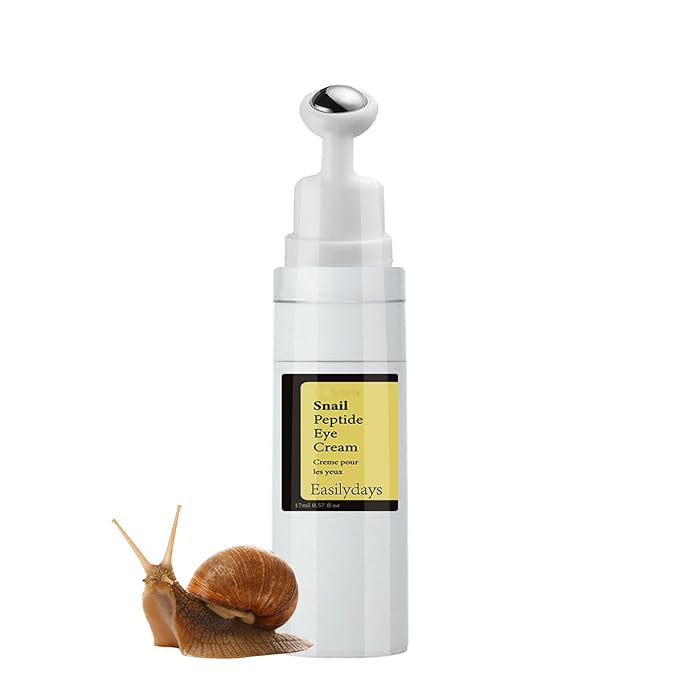 Snail Peptide Advanced Under Eye Cream for Dark Circles, with 360° Massage Ball Reduces Wrinkles &Fine Lines, Eye Essence Roll-On, Firms, Moisturizes, and Tightens Puffy Eyes for Men&Women