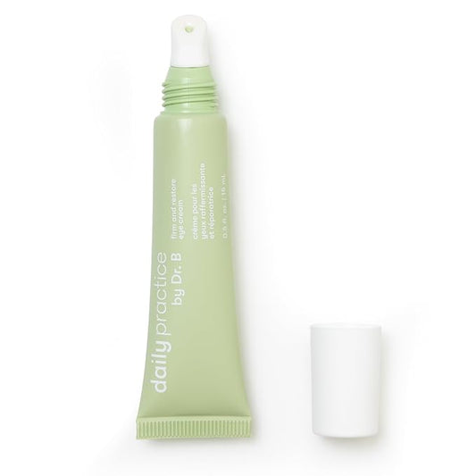 by Dr. B Firm and Restore Eye Cream, Lightweight Eye care for Dark Circles, Puffiness & Fine Lines with Peptides and Hyaluronic Acid, Paraben Free, Phthalate-Free, Travel-Friendly, 15ml