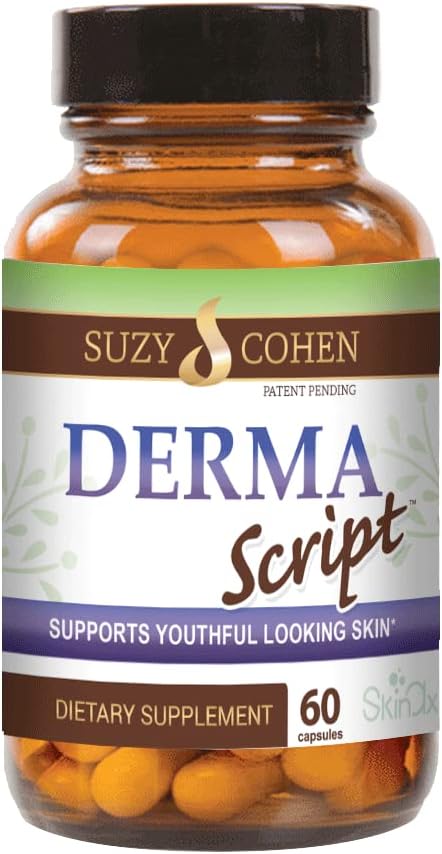 Script Essentials DermaScript Clear Skin Probiotic- Skin Care Routine Supplement - Biotin Face Supplemnt - Fights Acne, Dryness, Irritation and Rashes (60 Capsules)