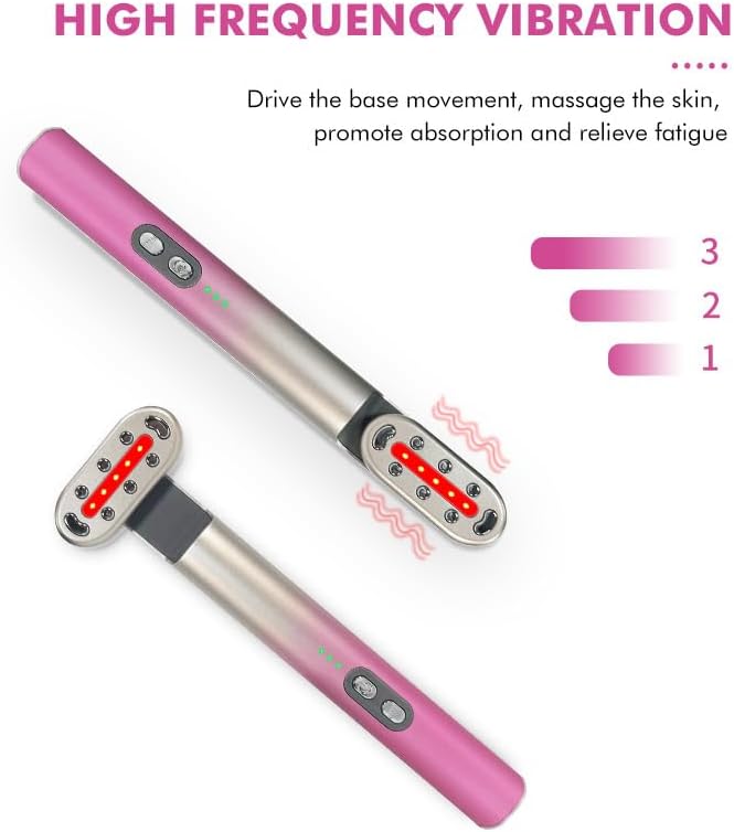Radiant Renewal Skincare Wand, HD-15 Red-Light-Therapy- Face Wand for Face Eye Skincare Equipment with 7 Color, Facial Massager