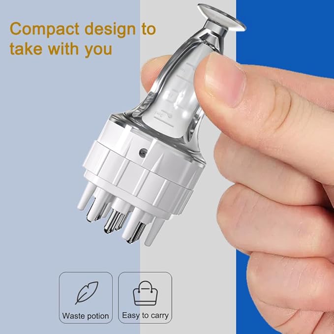 SYCOOVEN Scalp Applicator Comb for Hair Scalp Treatment, Hair Oil Root Comb Massager for Hair Growth, Essential Oil Bottle (White)