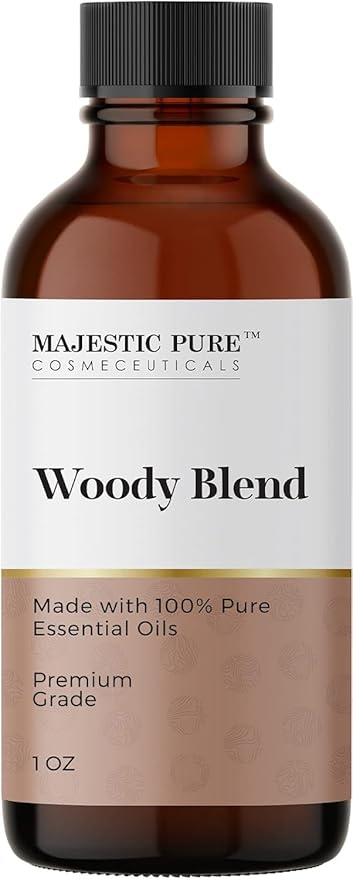 Majestic Pure Wood Essential Oil Blend | 100% Pure Premium Oil for Peace, Harmony | Pine Needle, Cypress, Orange, Himalaya Cedarwood Essential Oil for Diffusers & Aromatherapy | 1oz