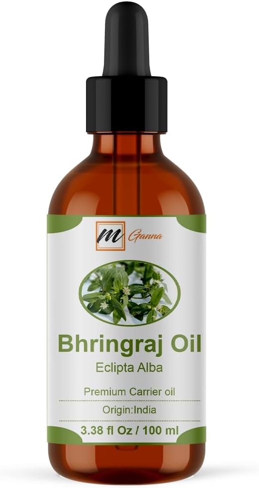 Natural Bhringraj Oil 3.38 Fl Oz / 100 ml for Skin Care, Hair Care, Scalp Massage & Body Massage