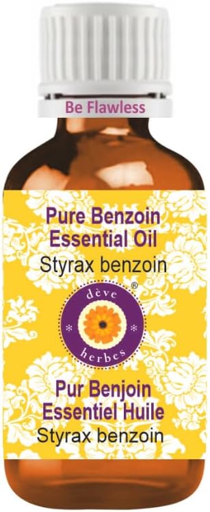Deve Herbes Pure Benzoin Essential Oil (Styrax Benzoin) Steam Distilled 30ml (1 oz)