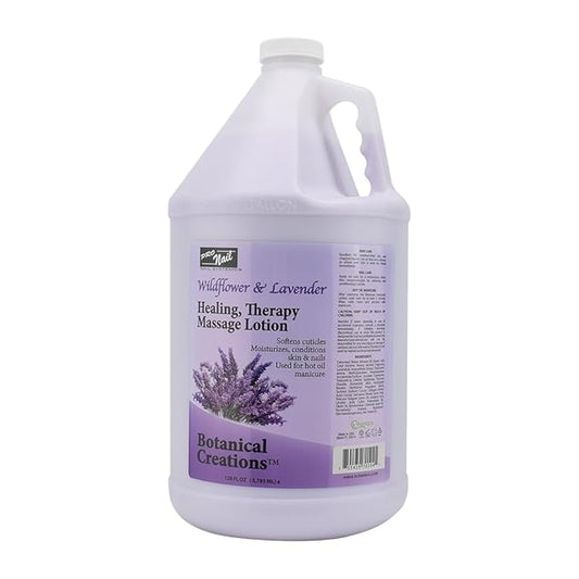 PRONAIL - Healing Therapy Massage Lotion - Professional Pedicure, Body and Hot Oil Manicure, Infused with Natural Oils, Vitamins, Panthenol and Amino Acids (Lavender, 1 Gallon)