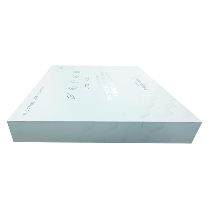 LED Face and Neck Mask with Near-Infrared - Blue, Red Light Therapy for Face - 228 LEDs - Skincare Tool for Wrinkles, Anti-Aging