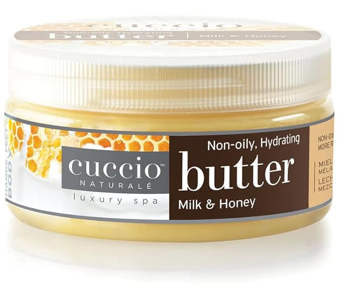 Cuccio 4 Piece Spa To Go Kit – Milk & Honey – Nourishing Skincare Set for Hydration and Softening